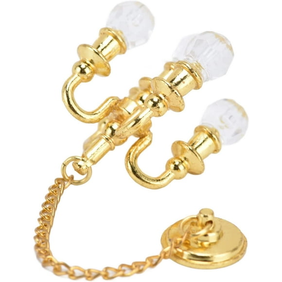 Dollhouse Mini Lamp,1/12 Dollhouse Chandelier, Dollhouse Accessories(Gold)