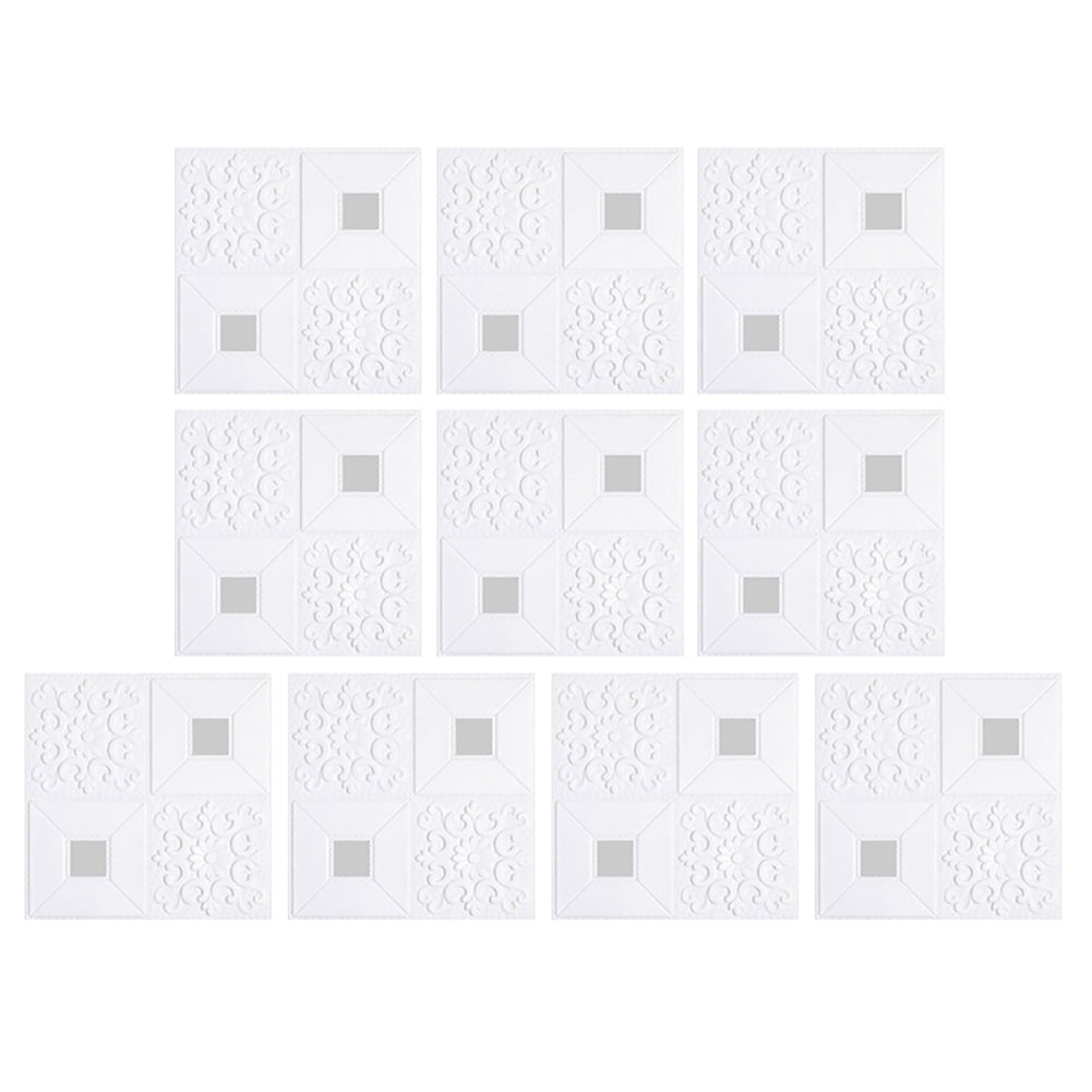 Taykoo 10PCS 35 35CM Stereo 3D Wall Panel Roof Self adhesive Ceiling