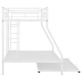 thumbnail image 5 of Twin over Full Bed with Sturdy Steel Frame, Bunk Bed with Twin Size Trundle, Two-Side Ladders, White, 5 of 7