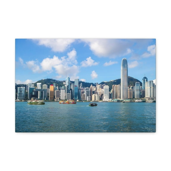 Hong Kong Daytime Skyline Canvas Artwork Breathtaking Stunning Cityscape for Home Decor Ready to Hang