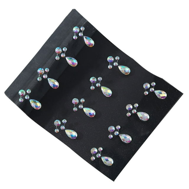 maskred Eye Face Rhinestone Self Adhesive Stickers Makeup DIY Costume Accessory Type 6 1Set