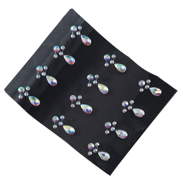 Seitruly Ojo cuerpo cara joyas pegatinas de diamantes de imitación cuentas brillo maquillaje temporal joyería DIY arte decoraciones niños disfraz boda Tratamientos faciales Tipo 6 Seitruly CE013628-06B