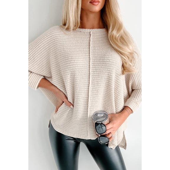 Redhotype Chic & Cozy Oversized Apricot Top - Style Meets Comfort!