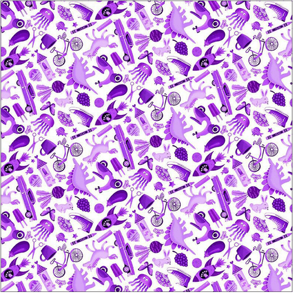 Mini Purple I-Spy Cotton Material