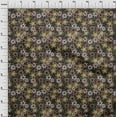 thumbnail image 4 of oneOone Cotton Jersey Brown Fabric Floral Retro Sewing Material Print Fabric By The Yard 58 Inch Wide, 4 of 5