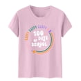 thumbnail image 4 of Delayuji 100 Days of School Shirt Women Teacher Tshirts Happy 100Th Days Shirt Celebration Appreciation Pink L Polyester,Spandex Short Sleeve Shirts for Women, 4 of 5