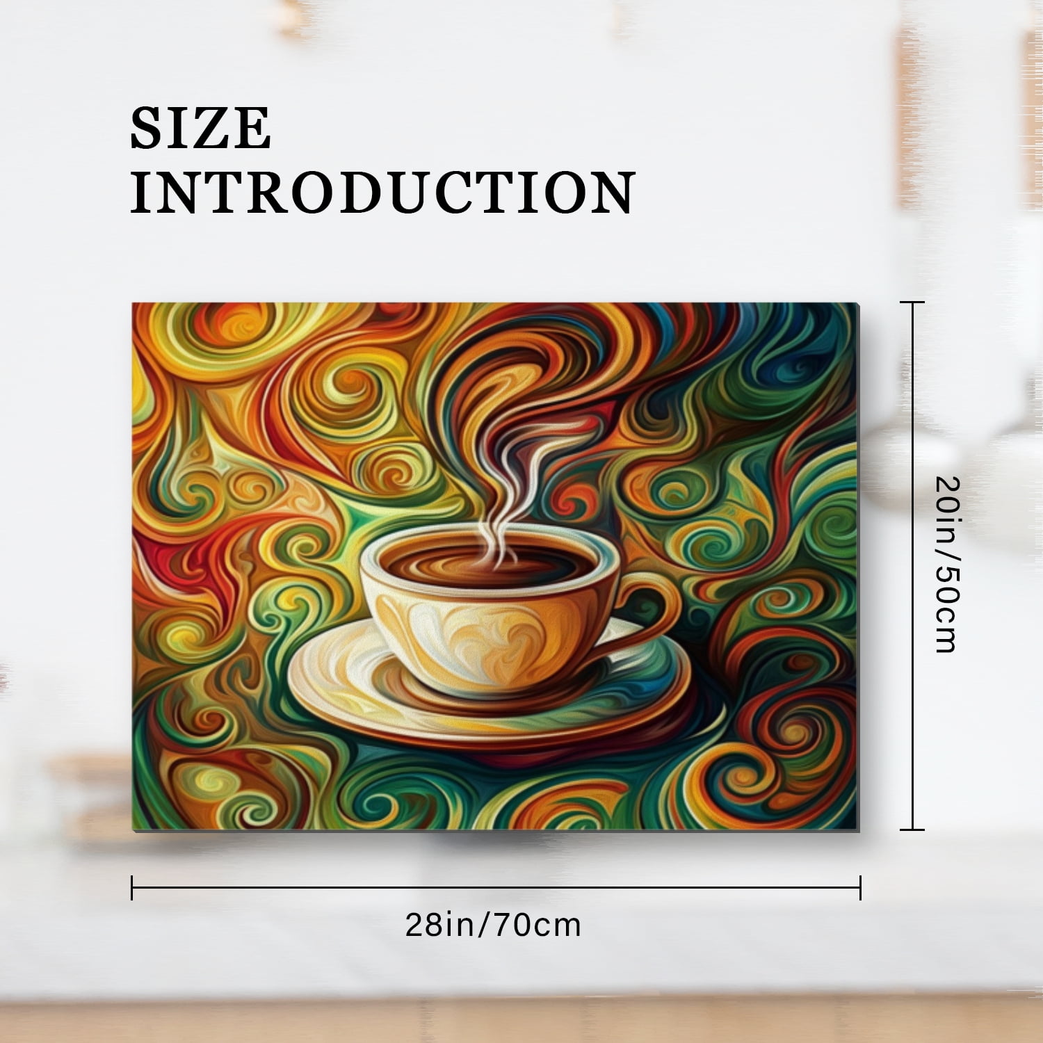 Coffee Cover for Stove Top Electric Flat Top, Cup of Coffee Colorful Glass Stovetop Cover, Decorative Cooktop Covers Mat for Kitchen RV (28×20 Inch)