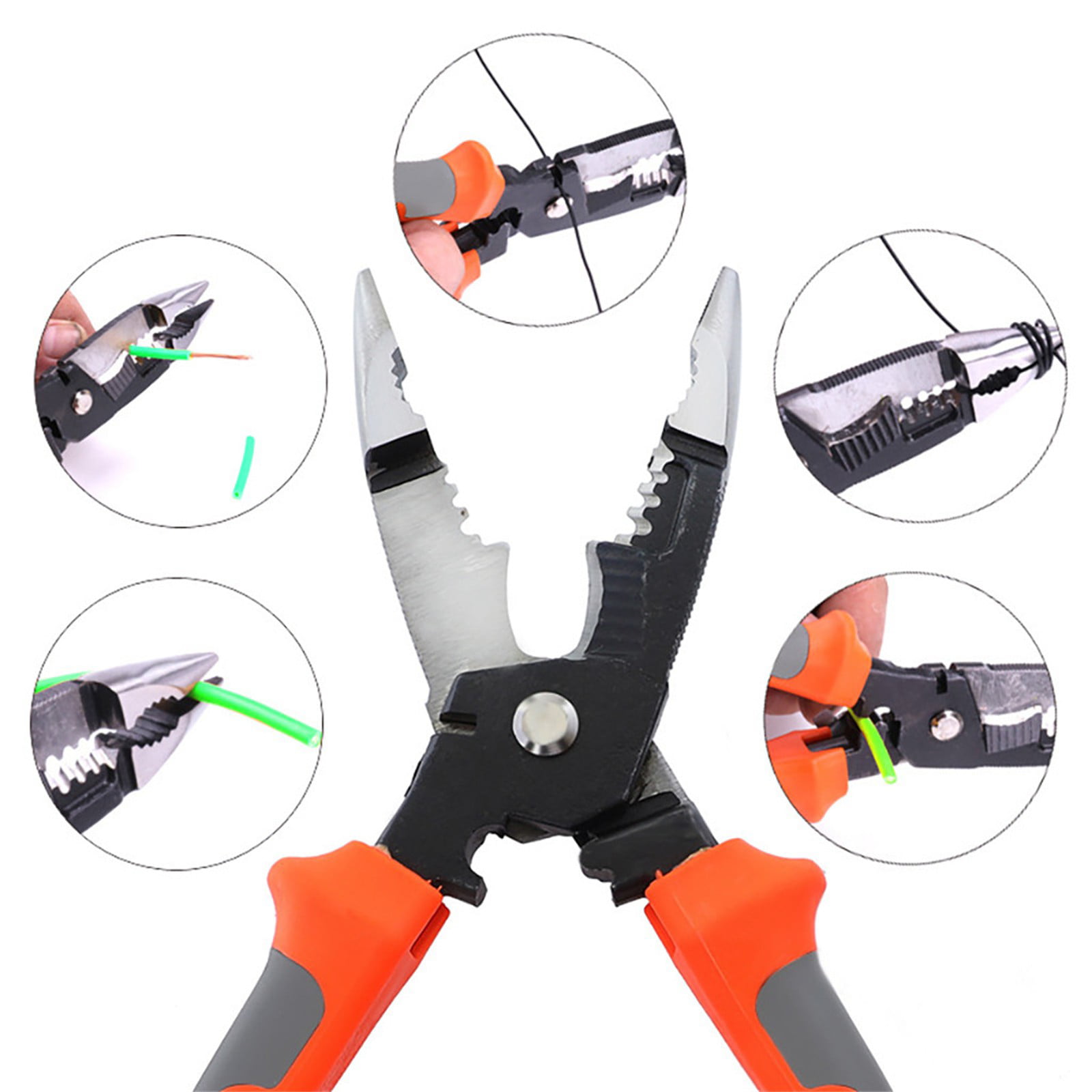 Portable 3in1 Crimping Cutter Cable Wire Stripper Pliers Electrical Crimper Tool 