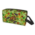thumbnail image 2 of Goofa Carrot Eggplant Printed Toiletry Bag with Handle,Large Capacity Travel Makeup Cosmetic Bag for Women, Carry on Airport Airline Compliant Bag, 2 of 9