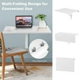 thumbnail image 4 of POWERSTONE Wall Mounted Desk, 31.5" x 23.5" Fold Down for Small Spaces Portable Drop Leaf Table, Collapsible Floating Workbench for Home Office, Garage, Bar, Kitchen or Laundry Room, White, 4 of 7