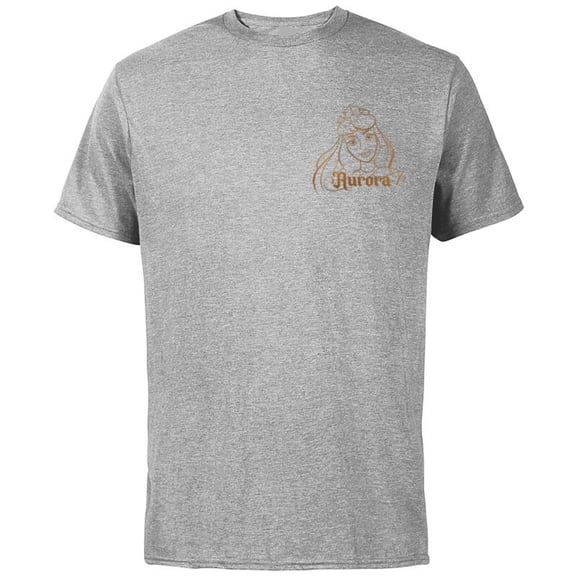 Disney Princess Celebration Minimalist Aurora Corner Art - Short Sleeve Cotton T-Shirt for Adults - Customized-Athletic Heather