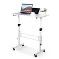 thumbnail image 1 of Bingirl Bureau d'Ordinateur Blanc à Hauteur Réglable avec Roulettes - Bureau Debout Mobile pour Chambre, Bureau Ou Sofa, 1 of 6