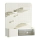 thumbnail image 1 of Portalápices con cajón y tablero perforado, elegante organizador de lápices, maquillaje de escritorio Blanco crema, 1 of 8