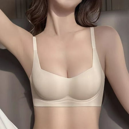 Pavied Minimizer Bras Feelingirl Bra Wireless Bras Women s Seamless Thin Small Breasts Gather And Support To Sagging Soft Support No Ring Breast Holding Bra Seamless Bras Womens Bras White M