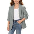 thumbnail image 1 of Odeerbi Chaqueta Blazer de Manga Larga Chal Cuello Uniforme Escolar Chaqueta de Traje Formal, 1 of 9