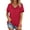 Red, variant on V-Neck Women T Shirts Short Sleeve Loose Summer Tops for Women with Pocket