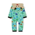 thumbnail image 6 of Family Matching Christmas Jumpsuit Pajamas, Cartoon Dinosaur Print Zip Up Long-Sleeved Novelty Sleepwear Outfits, 6 of 10