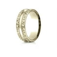 thumbnail image 2 of Benchmark� 14k Gold 7.5mm Comfort Fit Hammered Finish Center Cut Design Wedding Band Ring, 2 of 9