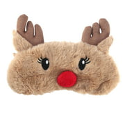 Cathery Christmas Eye Mask Plush Animal Cute Fluffy Cartoon Style Sleeping Cover Accessory