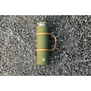 Swiss Tech 20 oz Insulated Water Bottle, Stainless Steel, 360 Sip Lid with Hidden Storage, Soft Touch Green