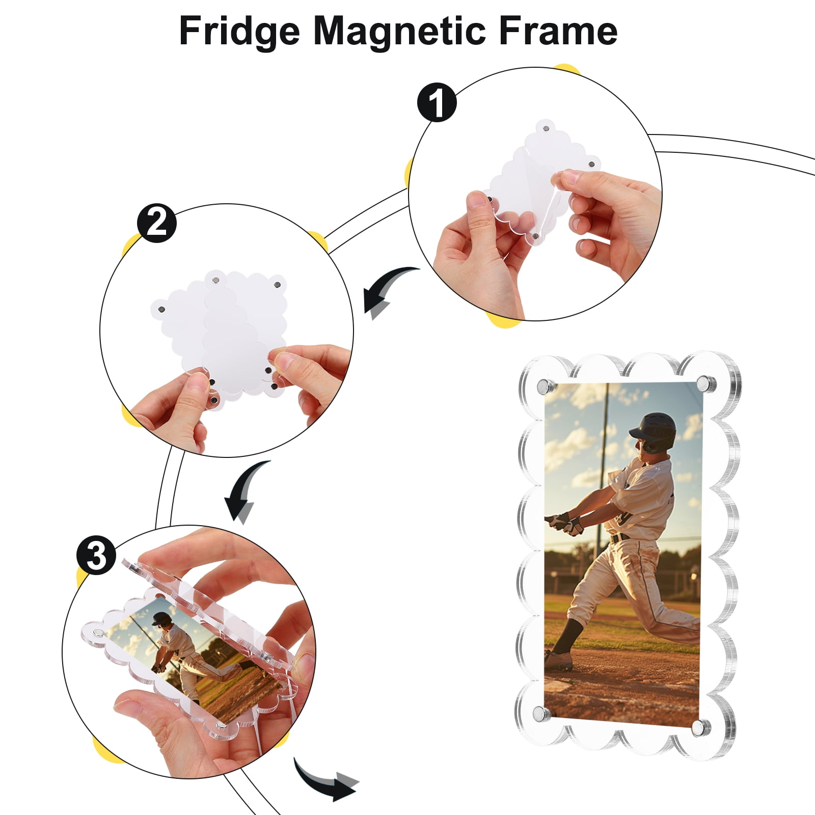 Unique Bargains 5 Pcs Acrylic Fridge Magnetic Frame Clear 3.1" x 4.7"