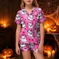 thumbnail image 2 of NIEWTR Kids Halloween Pajamas Cotton Pumpkin Ghost Print Sleepwear Toddler Girls Boys Skull Halloween Pjs Sets, 2 of 5