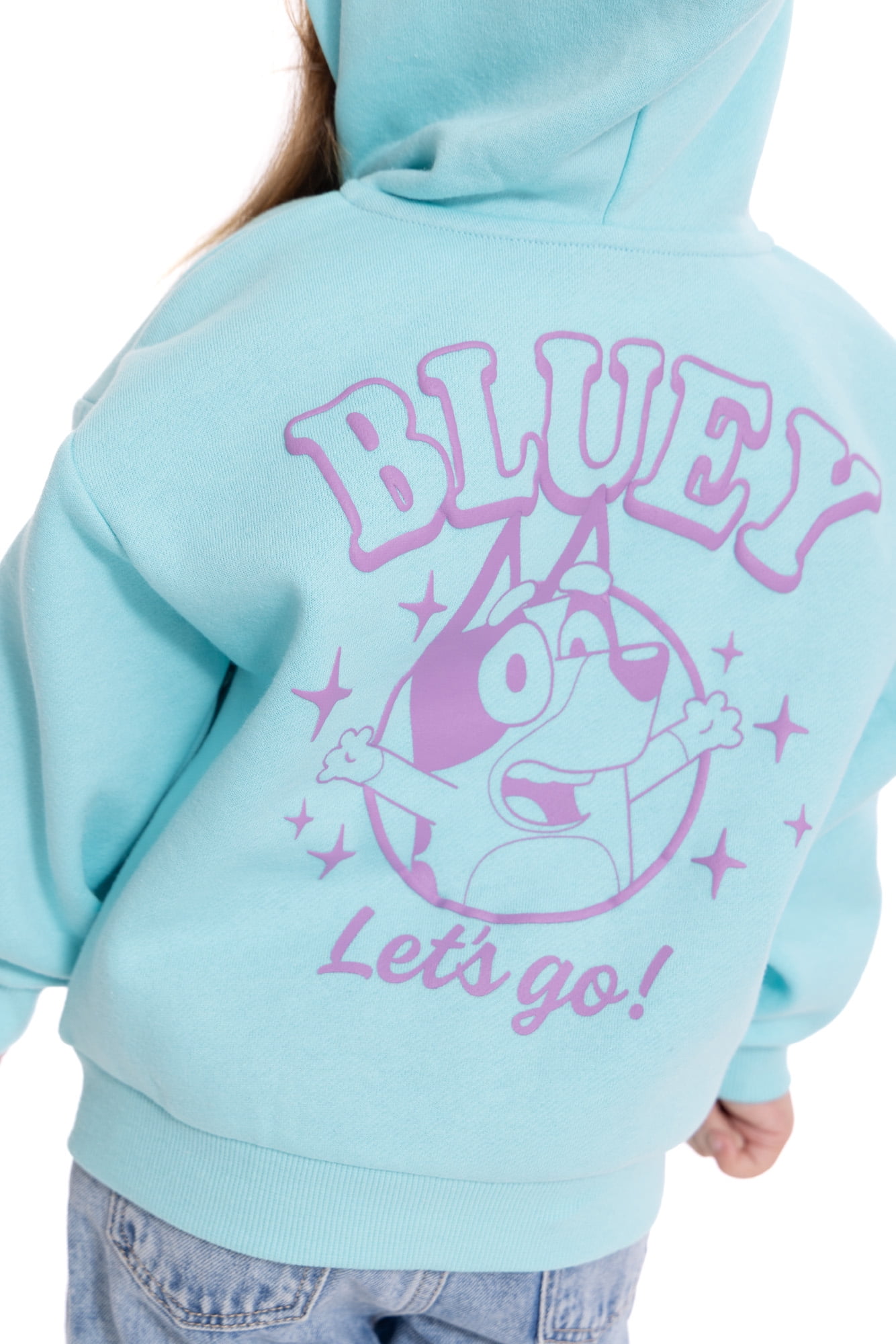Bluey Toddler Girls' Full Zip Graphic Hoodie, Sizes 12M-5T