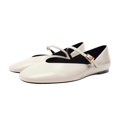 thumbnail image 2 of IEMIEMIEM Women's Ballet Flats Patent Leather Elegant Comfortable Round Toe Slip On Adjustable Buckle Strap Flat Non-Slip Mary Jane Shoes Suitable for Dancing Walking Party Beige 5.5 Wide, 2 of 7