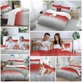thumbnail image 5 of 3 Piece Red Gray Ombre Duvet Cover Set Twin Size, Microfiber Comforter/Quilt Cover with Corner Ties and 2 Pillowcases, Modern Gradient Abstract Art All Season Soft Bedding with Zipper Closure, 5 of 8