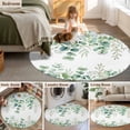 thumbnail image 5 of Round Rug 3.3Ft Washable Non-Slip, Green Eucalyptus Leaves Circle Area Rugs for Living Room Bedroom, Summer Botanical Daisy Floral Indoor Floor Mats Carpet Runner for Home Decor Aesthetic, 5 of 8