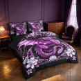 thumbnail image 2 of Manfei Purple Dragon Wildlife 7-Piece King Bedding,Gothic Floral King Bed in a Bag,Pink Black,Black Reversible, 2 of 6