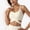 Beige, variant on Women's Ribbed Cross Strap Sports Bra with Double Strap Detail