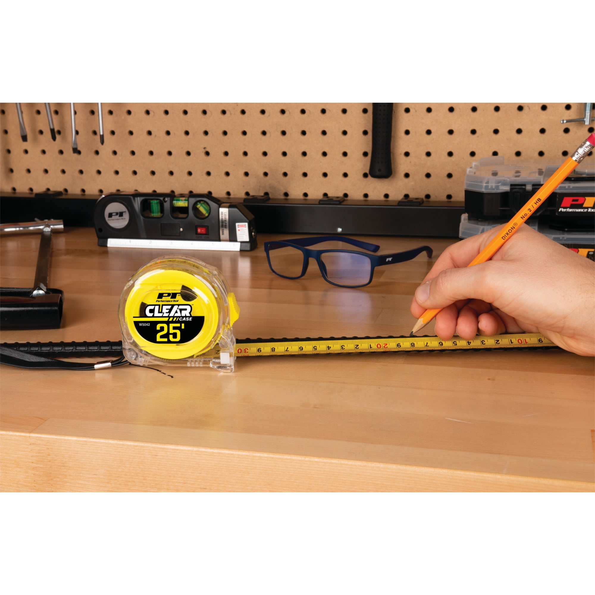 Performance Tool W5042 25'/7.5 M Clear Tape Measure