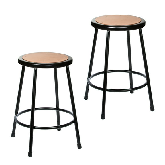 Hampden Furnishings Flynn Collection 24" Masonite/Steel Stool, Black, Pack of 2