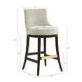 thumbnail image 3 of Lucia Modern Wood Upholstered Chenille Barstool in Natural, 3 of 9