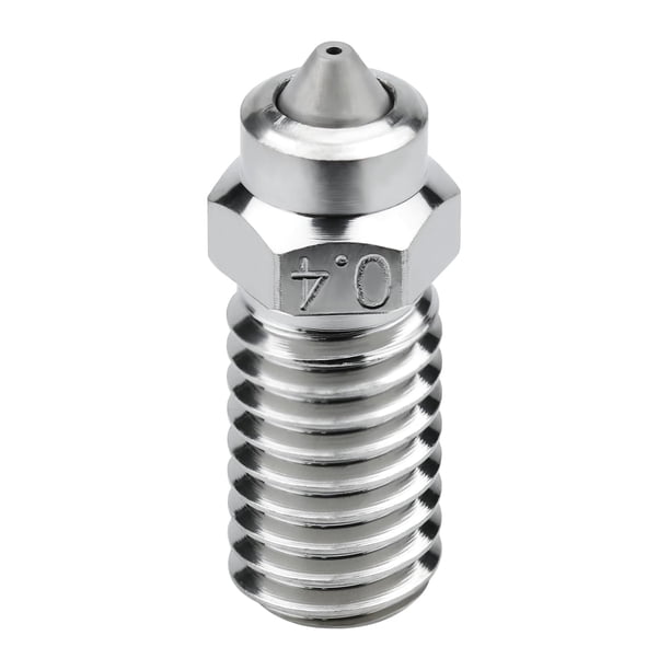 Boquilla bimetálica mejorada de 0,4 mm, alto flujo, alta temperatura, chapada en cobre, acero endurecido, compatible con boquilla bimetálica (boquilla 0,4)