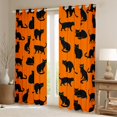 thumbnail image 2 of jejeloiu Cute Cat Kitten Curtains Pack of 2 (42x84 Each),Kawaii Pet Animals Curtains Blackout,Orange Black Bedroom Curtains For Boys Kids,Luxury Bedroom Decor, 2 of 6