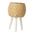 thumbnail image 1 of Almencla Plant Basket with Legs Imitation Rattan Basket Gift Simple Flower Pot Floor Flowerpot for Dining Room Restaurant Balcony Cafe Yellow 31x20cm 3 Leg, 1 of 8