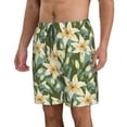 thumbnail image 2 of Logiee Lilies Flowers Print Mens Swim Trunks Quick Dry Board Shorts,Breathable Hawaii Beach Shorts Swimwear Bathing Suits-Large, 2 of 6