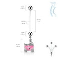thumbnail image 2 of Pregnancy Belly Rings Bioflex Surgical Steel Pregnant Navel Naval Baby Stroller - Pink, 2 of 3
