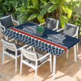 thumbnail image 2 of Navy Blue Coastal Table Cloths for 6 Foot Rectangle Tables, Nautical Ocean Sea Abstract Art Patio Waterproof Elastic Fitted Tablecloths, Washable Rectangular Table Cover for Camping, 2 of 8