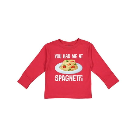 

Inktastic You Had Me At Spaghetti Gift Toddler Boy or Toddler Girl Long Sleeve T-Shirt