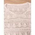 thumbnail image 6 of Drvitor Beach Cover Up for Women Summer Hollow V-Neck Crochet Tops Casual Loose 3/4 Sleeve Swimsuit Cover Up, 6 of 7