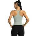 thumbnail image 5 of Alove Strethcy Ribbed Tank Tops With Shelf Bra Racerback Soft Camis, 5 of 6