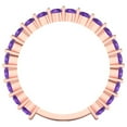 thumbnail image 5 of 1.2 ctw Wedding Band for Women - 14K Rose Gold Natural Amethyst Stackable Eternity Ring, 5 of 6