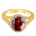 thumbnail image 2 of Mauli Jewels Rings for Women 1.45 Carat Diamond And Oval Shape Garnet Ring 4 Prong 10KYG, 2 of 6