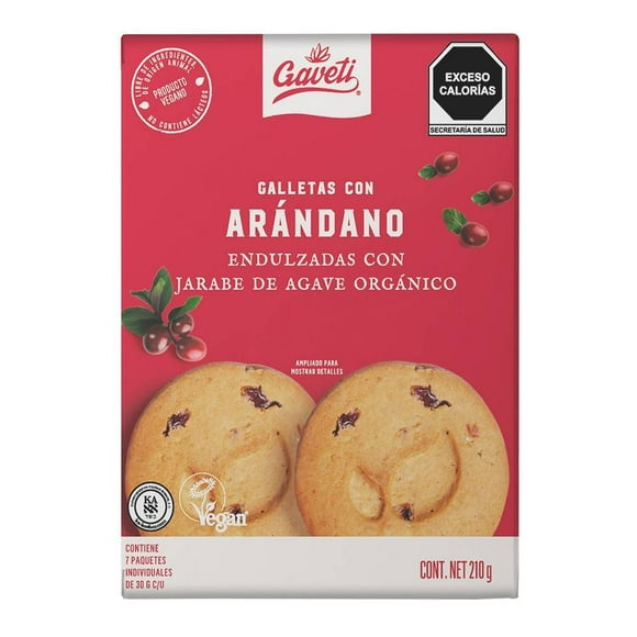 Galletas Gaveti con avena sabor arándano con 7 paqutes de 30 g c/u