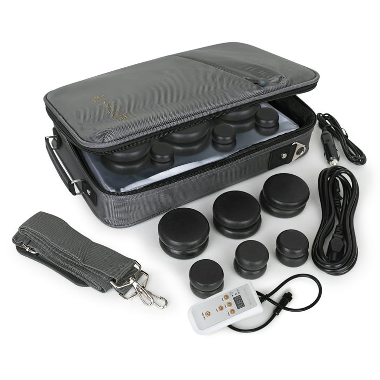 BlissFlow Massage Stone Warmer Set Portable Heater Travel