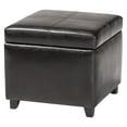 thumbnail image 2 of BAXTON STUDIO DARK BROWN FULL LEATHER STORAGE CUBE OTTOMAN, 2 of 11