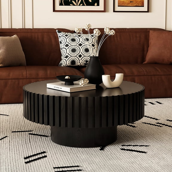 Round Coffee Table with Elegant Industrial Design / Stable and Colorful for Living Room